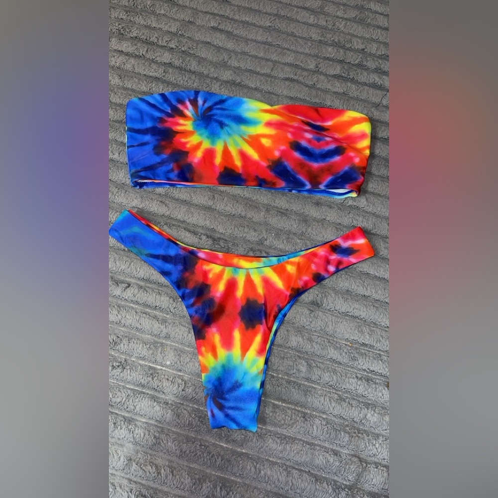 Zaful Multicolor Tie-Dye Bikini Set